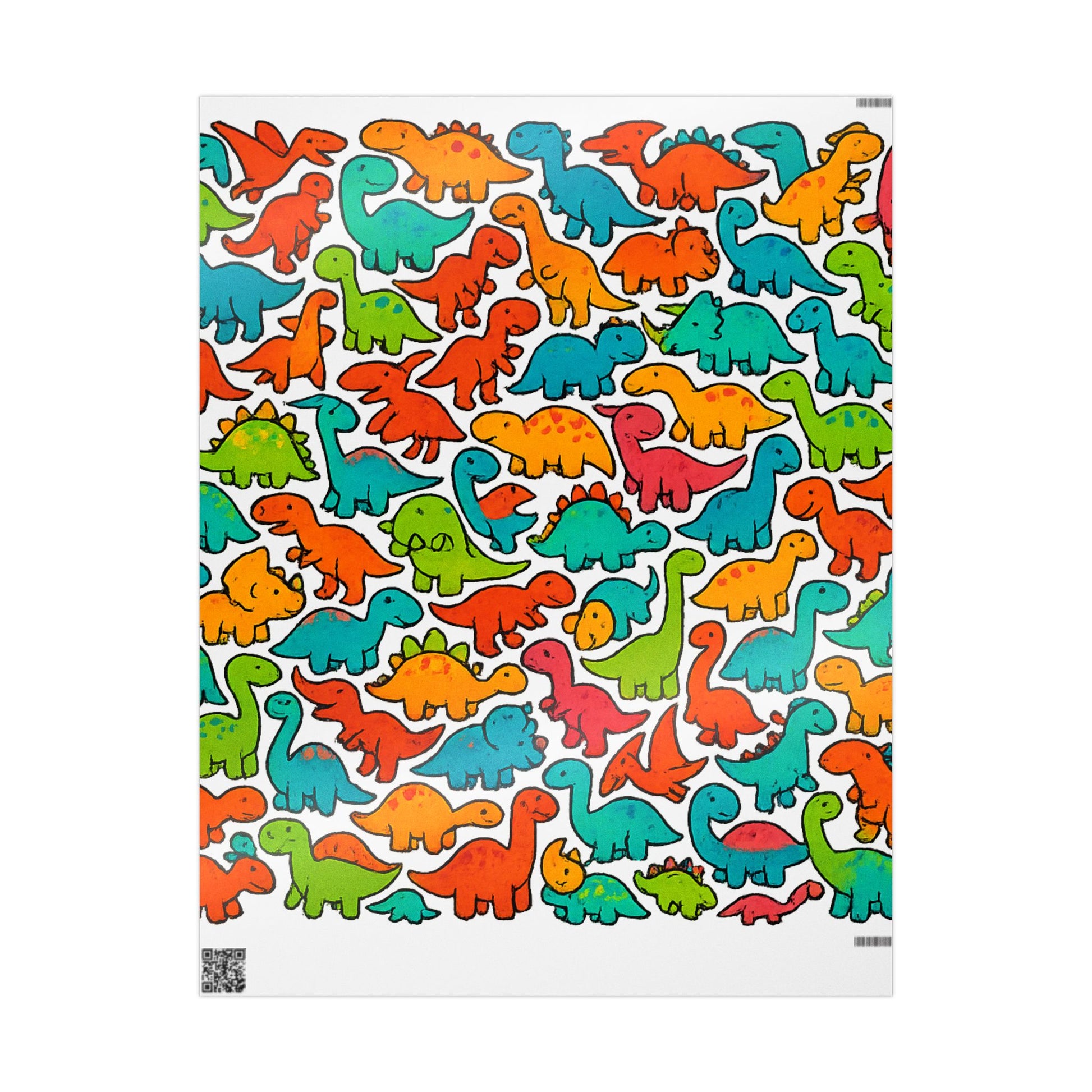 Dinosaur Wrapping Paper Roll - Colorful Gift Wrap for Kids Parties, Birthdays, Baby Showers, Holidays, Eco-Friendly Gift Wrap