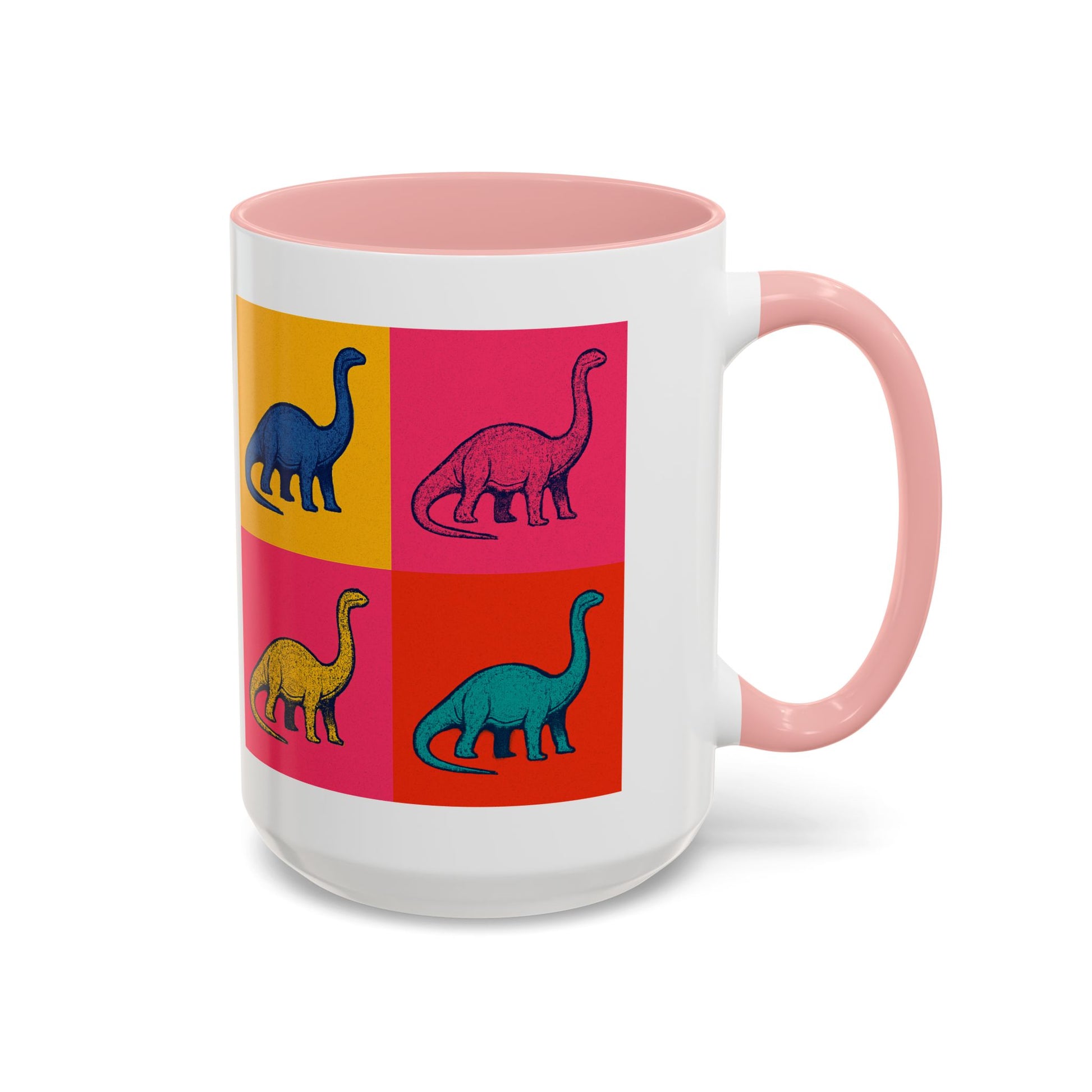 Colorful Dinosaur Accent Coffee Mug - Fun Gift for Dino Lovers, Cute Drinkware for Birthdays, Unique Home Decor, Dinosaur Themed