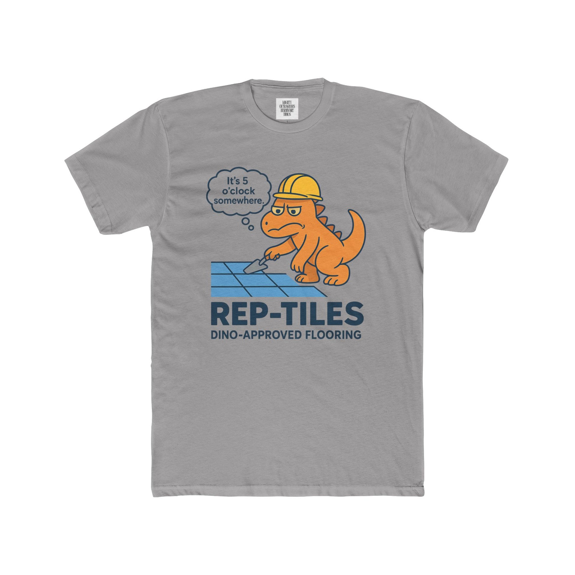 Fun Dino-Themed Unisex Cotton Crew Tee - Perfect for Casual Wear, Gift for Animal Lovers, Morning Motivation, Birthday, or Everyday Style