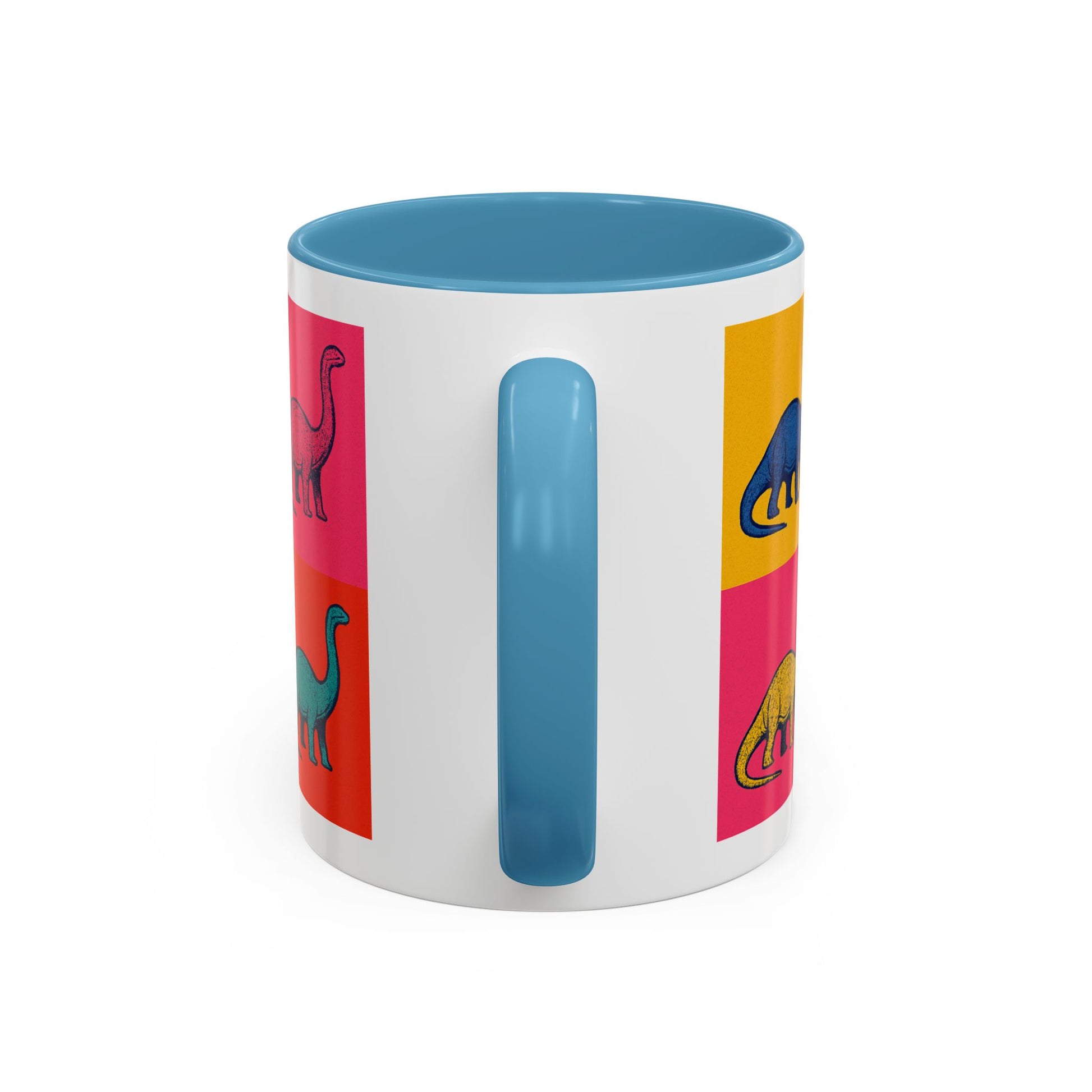 Colorful Dinosaur Accent Coffee Mug - Fun Gift for Dino Lovers, Cute Drinkware for Birthdays, Unique Home Decor, Dinosaur Themed