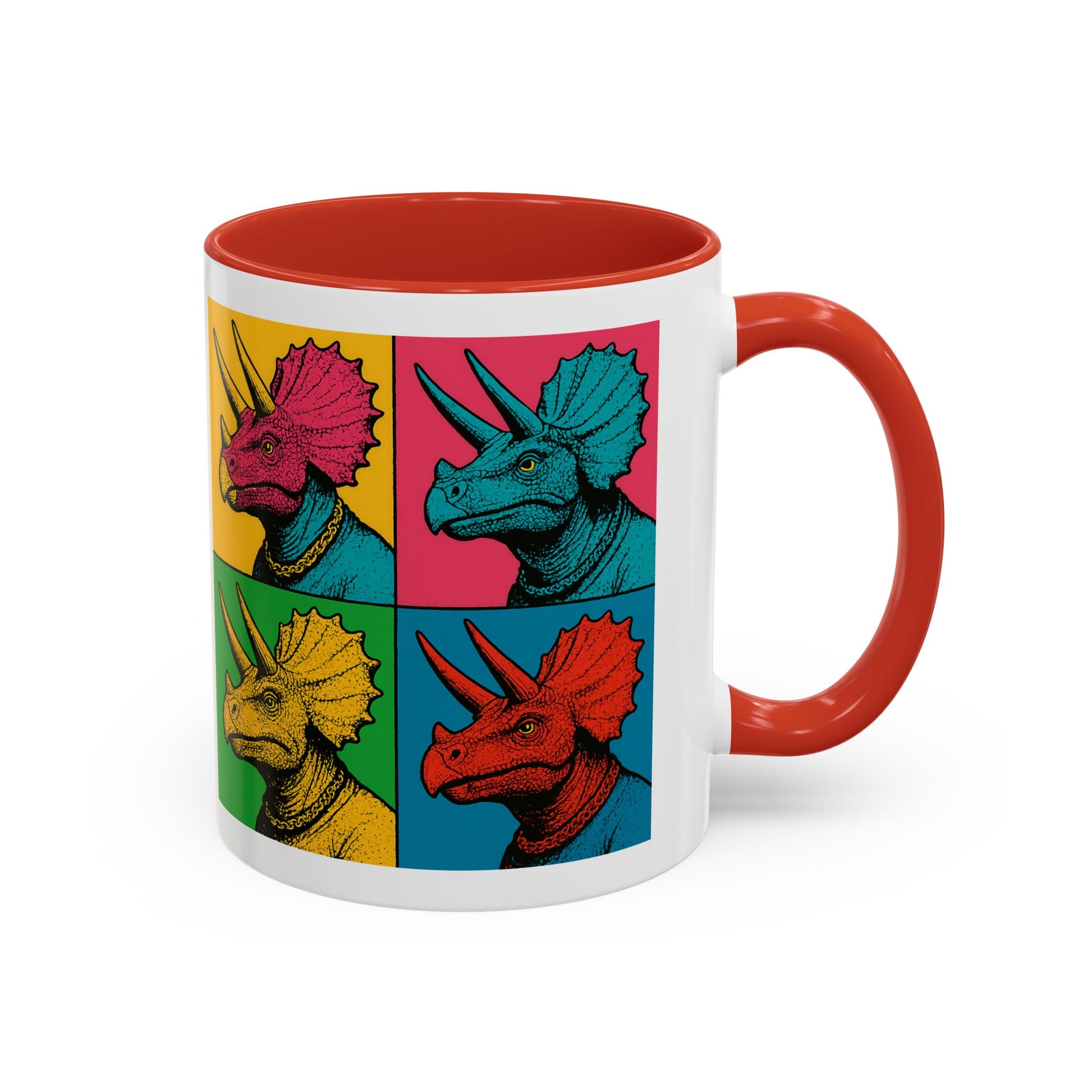 Colorful Triceratops Accent Coffee Mug - Funky Dinosaur Mug, Gift for Dino Lovers, Pop Art Coffee Cup, Holiday or Birthday Gift, Cute [...]