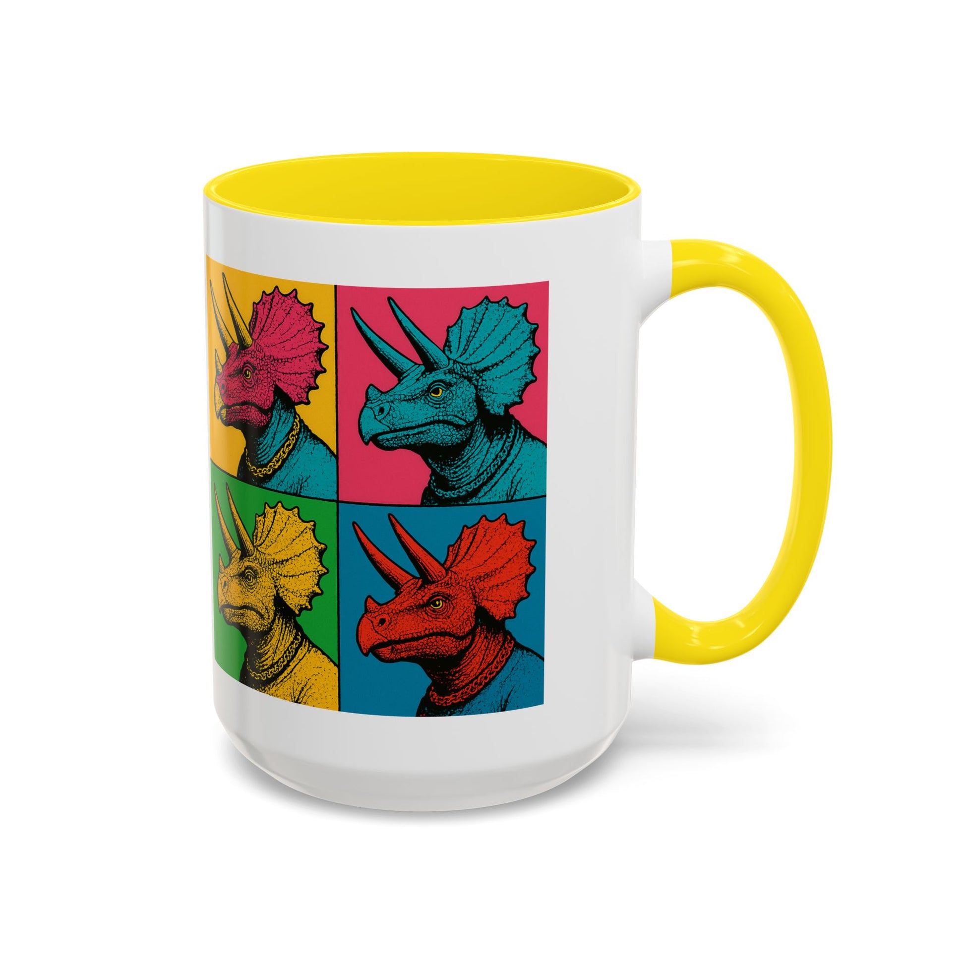 Colorful Triceratops Accent Coffee Mug - Funky Dinosaur Mug, Gift for Dino Lovers, Pop Art Coffee Cup, Holiday or Birthday Gift, Cute [...]
