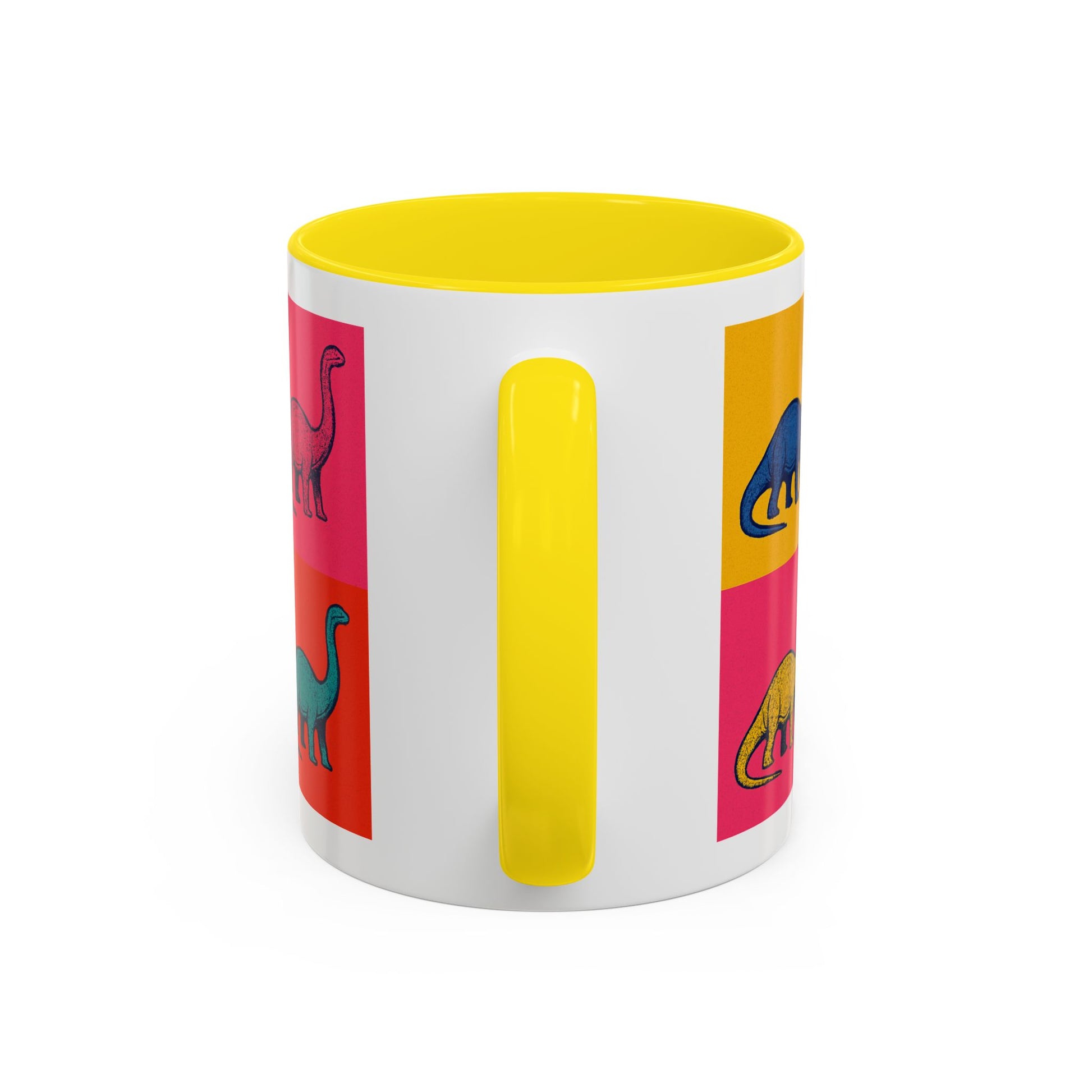 Colorful Dinosaur Accent Coffee Mug - Fun Gift for Dino Lovers, Cute Drinkware for Birthdays, Unique Home Decor, Dinosaur Themed