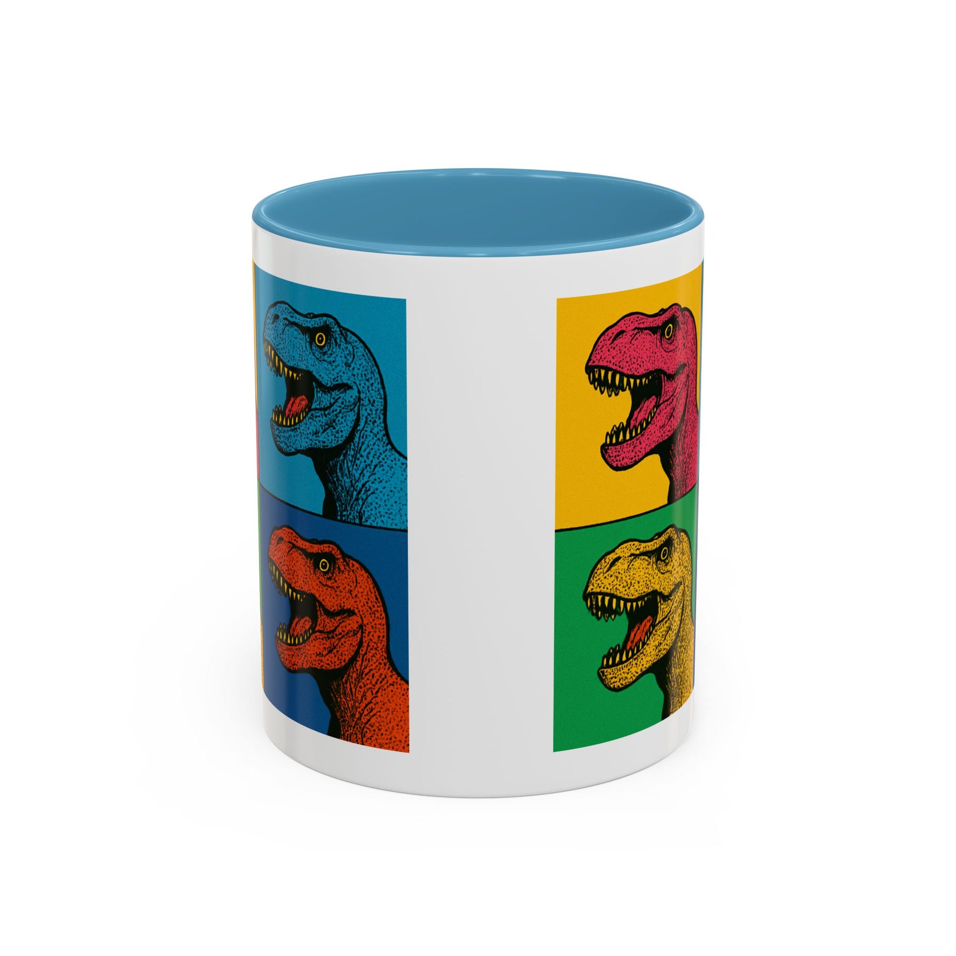 Dinosaur Accent Coffee Mug - Colorful T-Rex Design, Fun Gift for Kids, Perfect for Birthdays, Coffee Lover, Dinosaur Enthusiast