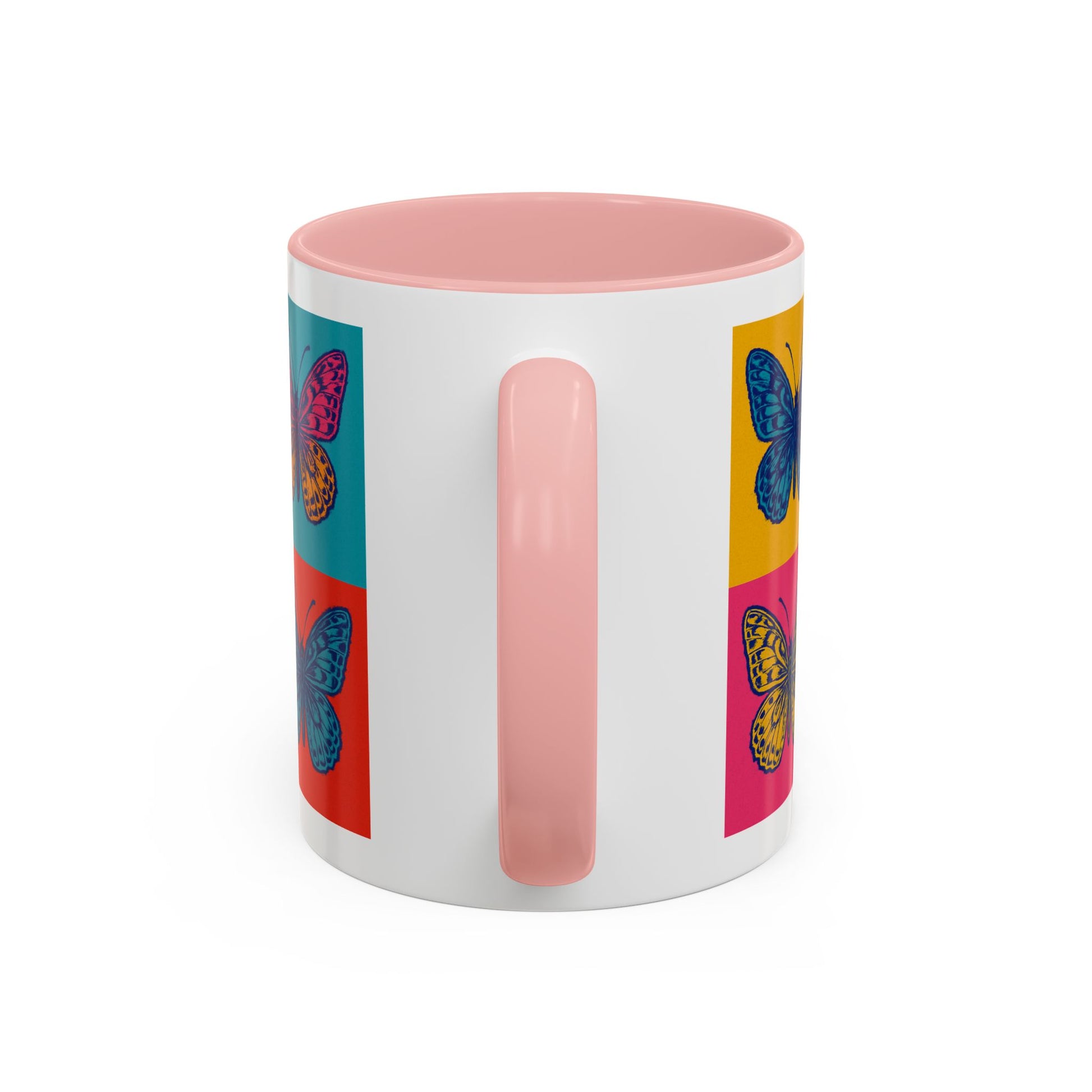 Bold Butterfly Accent Coffee Mug, Colorful Butterfly Mug, Artistic Coffee Cup, Unique Mug Gift, Retro-Inspired Drinkware