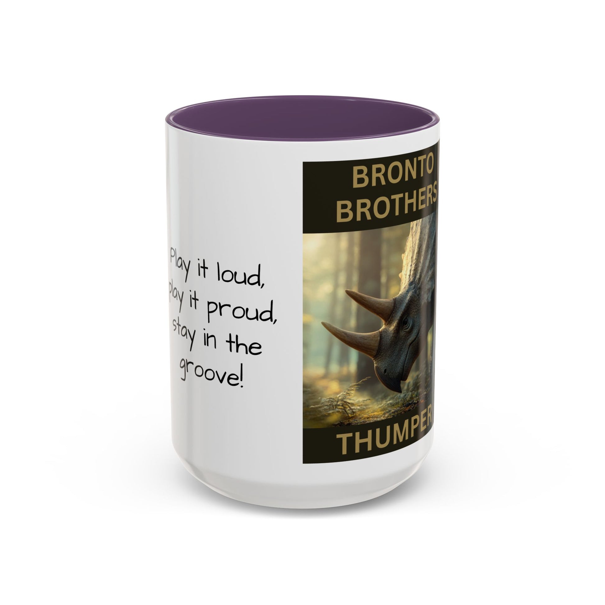 Thumper the Drummer Bronto Brothers Collector Dinosaur Mug