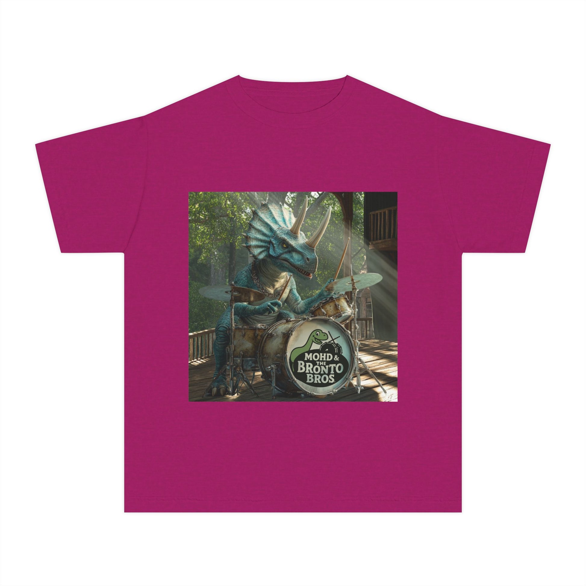Youth Midweight Tee with Dino Adventure Design for Kids, Perfect for Summer Fun, Birthday Parties, Concerts, or Roarsome Events!