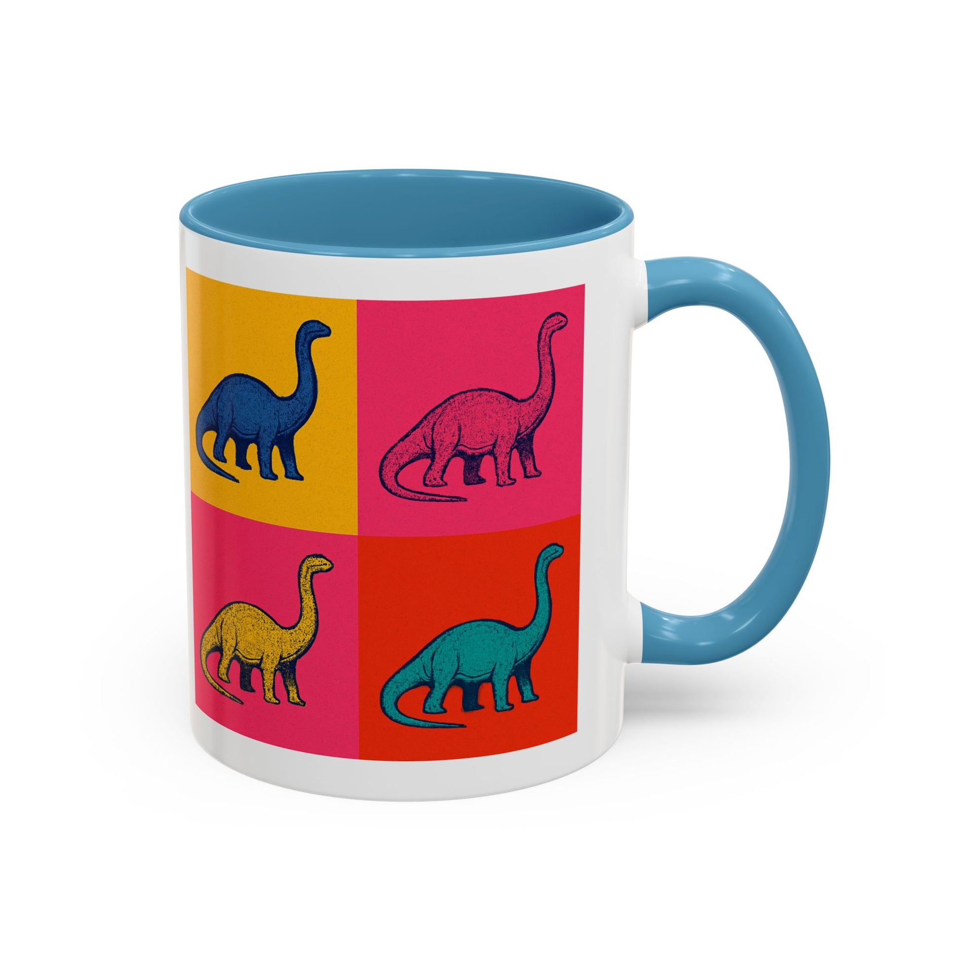 Colorful Dinosaur Accent Coffee Mug - Fun Gift for Dino Lovers, Cute Drinkware for Birthdays, Unique Home Decor, Dinosaur Themed