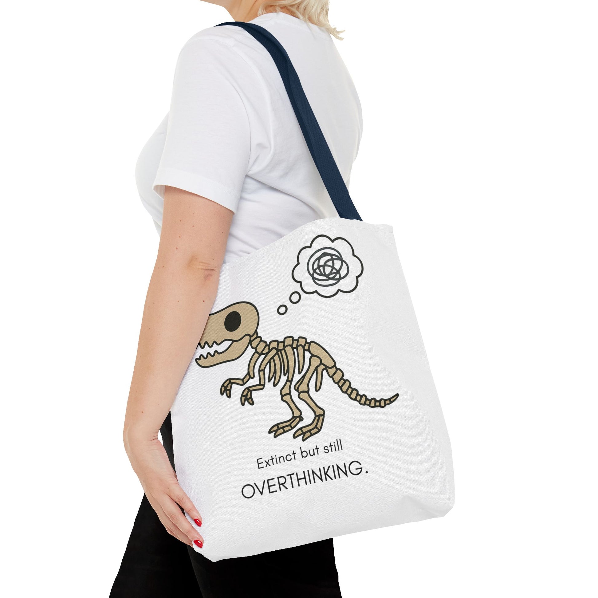 Dinosaur Tote Bag - Extinct but still OVERTHINKING, Funny Tote, Gift for Students, Eco-Friendly Carryall, Unique Shopper Bag, Cute Bag [...]