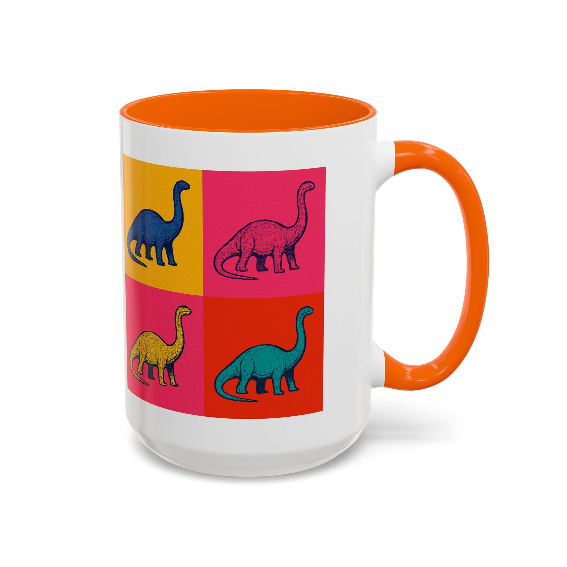 Colorful Dinosaur Accent Coffee Mug - Fun Gift for Dino Lovers, Cute Drinkware for Birthdays, Unique Home Decor, Dinosaur Themed