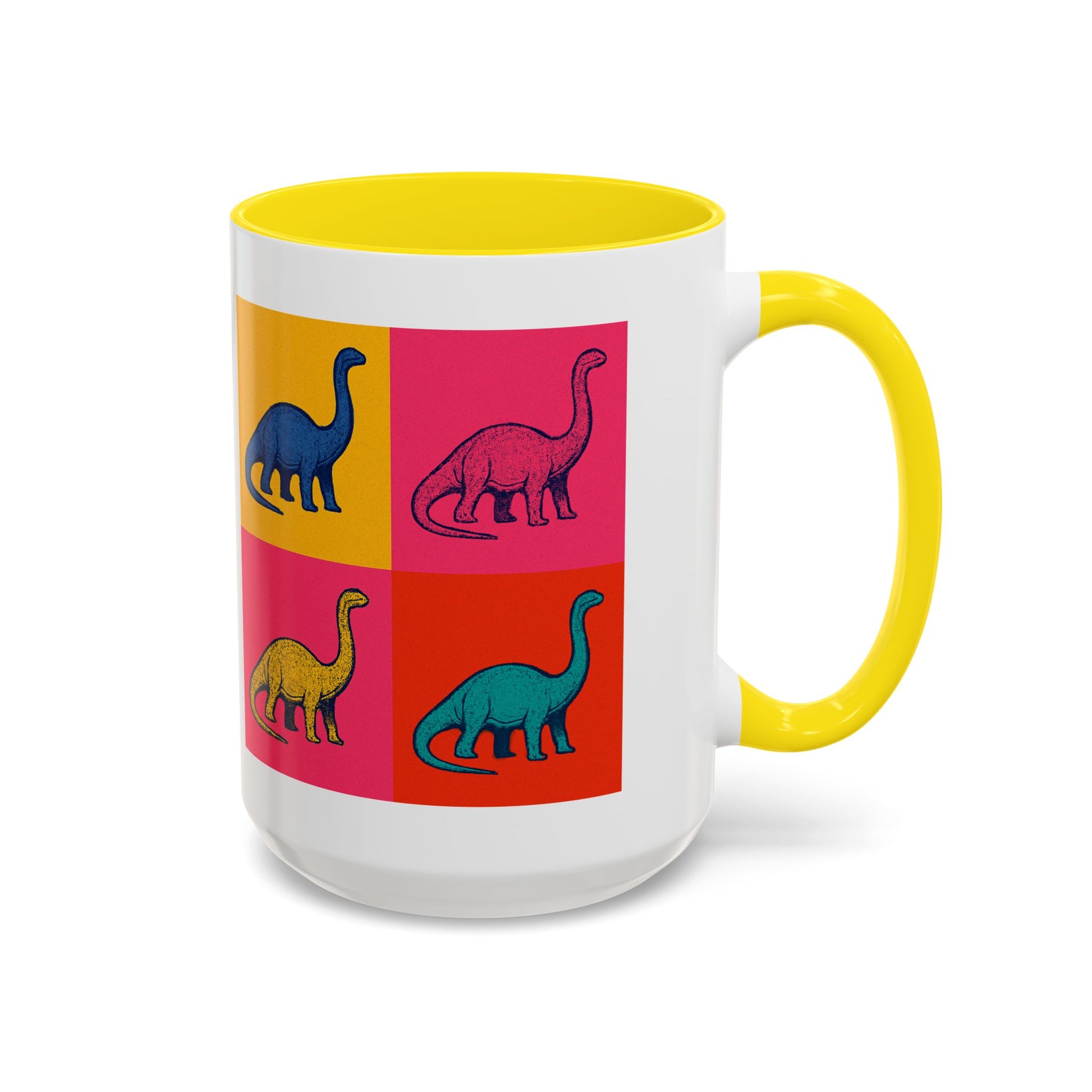 Colorful Dinosaur Accent Coffee Mug - Fun Gift for Dino Lovers, Cute Drinkware for Birthdays, Unique Home Decor, Dinosaur Themed