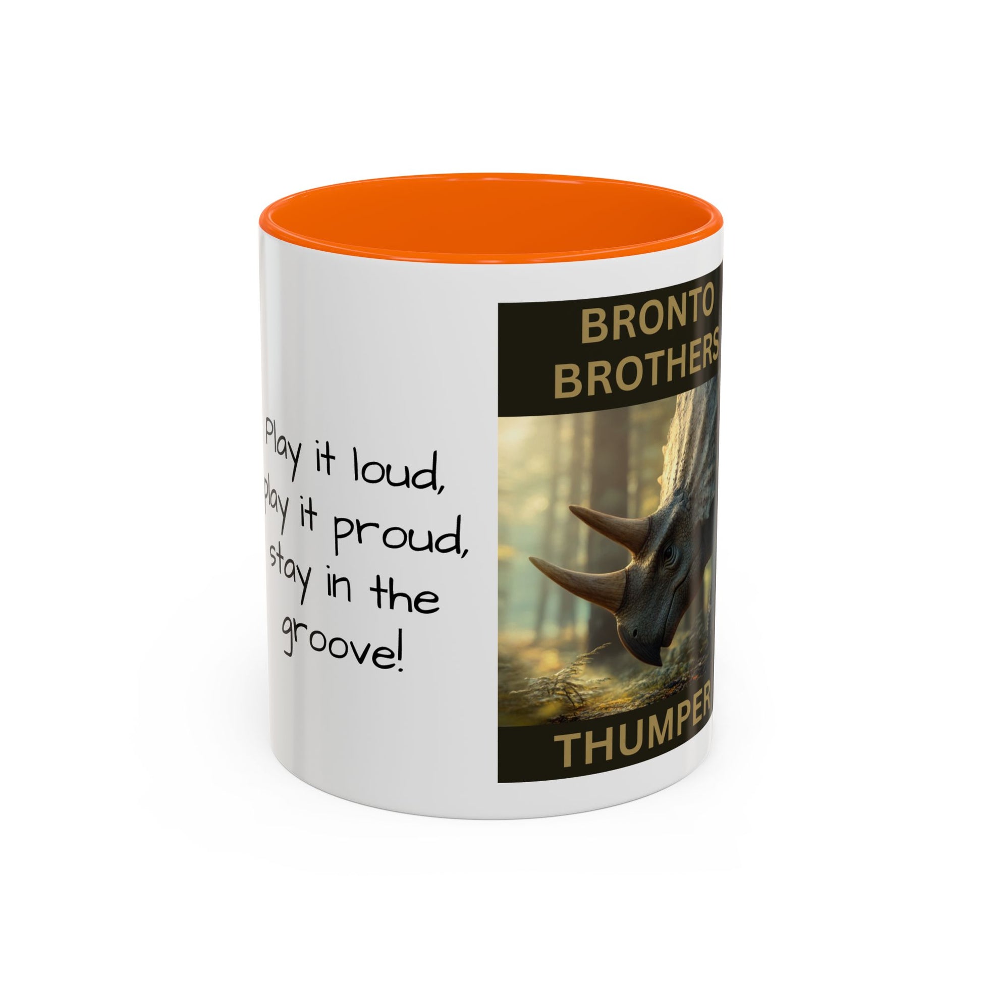 Thumper the Drummer Bronto Brothers Collector Dinosaur Mug