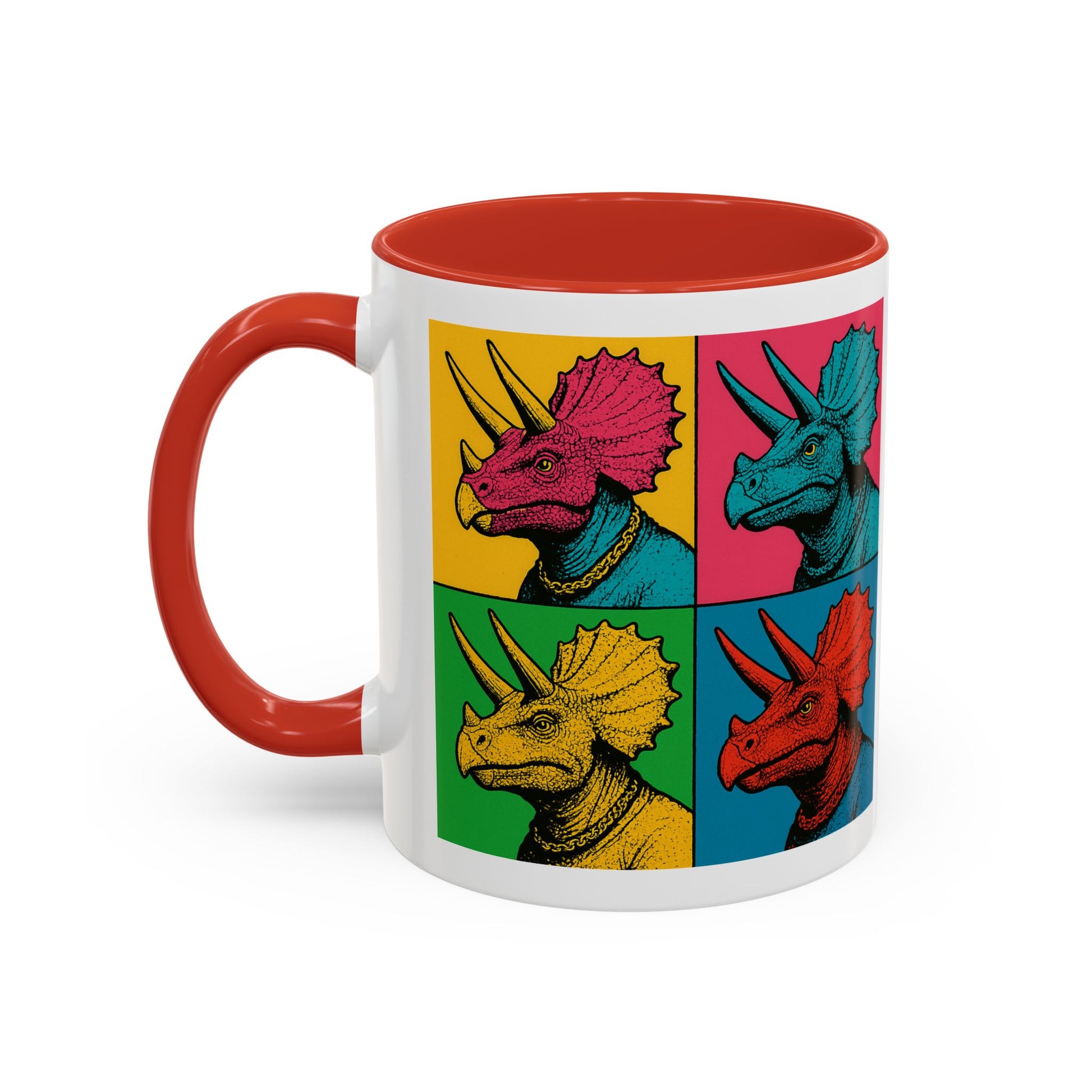 Colorful Triceratops Accent Coffee Mug - Funky Dinosaur Mug, Gift for Dino Lovers, Pop Art Coffee Cup, Holiday or Birthday Gift, Cute [...]