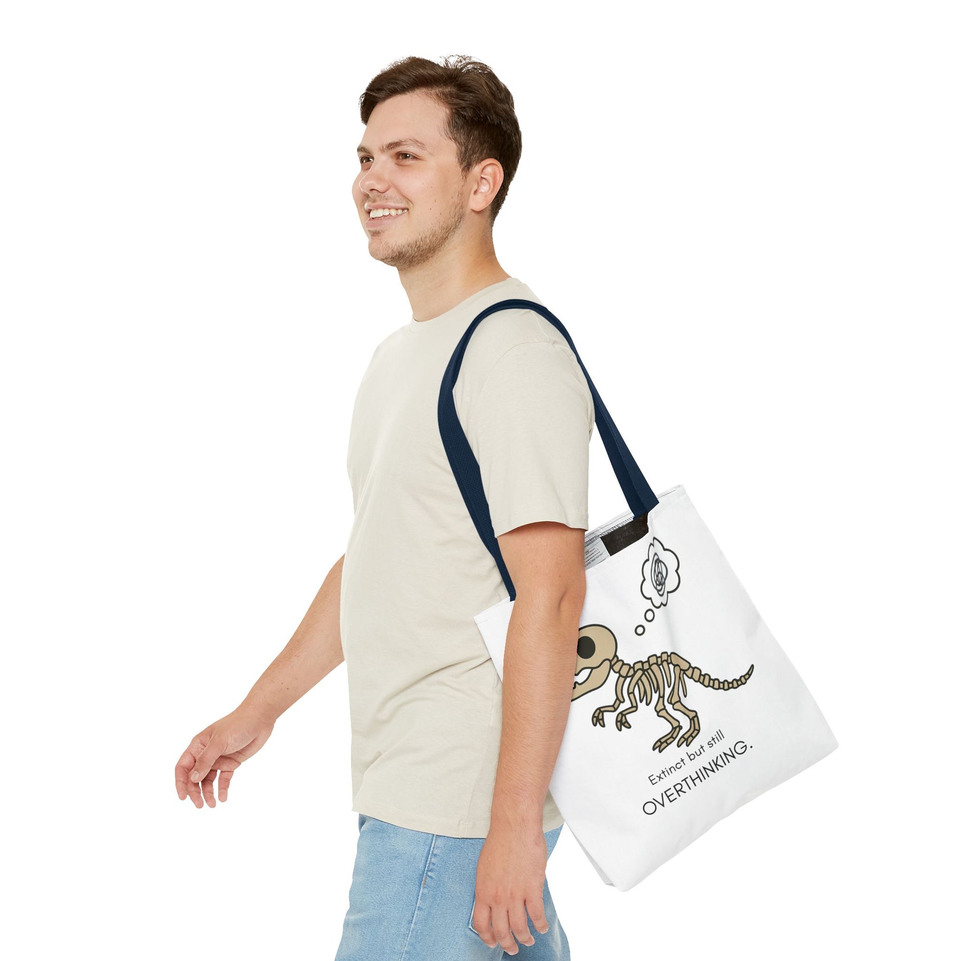 Dinosaur Tote Bag - Extinct but still OVERTHINKING, Funny Tote, Gift for Students, Eco-Friendly Carryall, Unique Shopper Bag, Cute Bag [...]