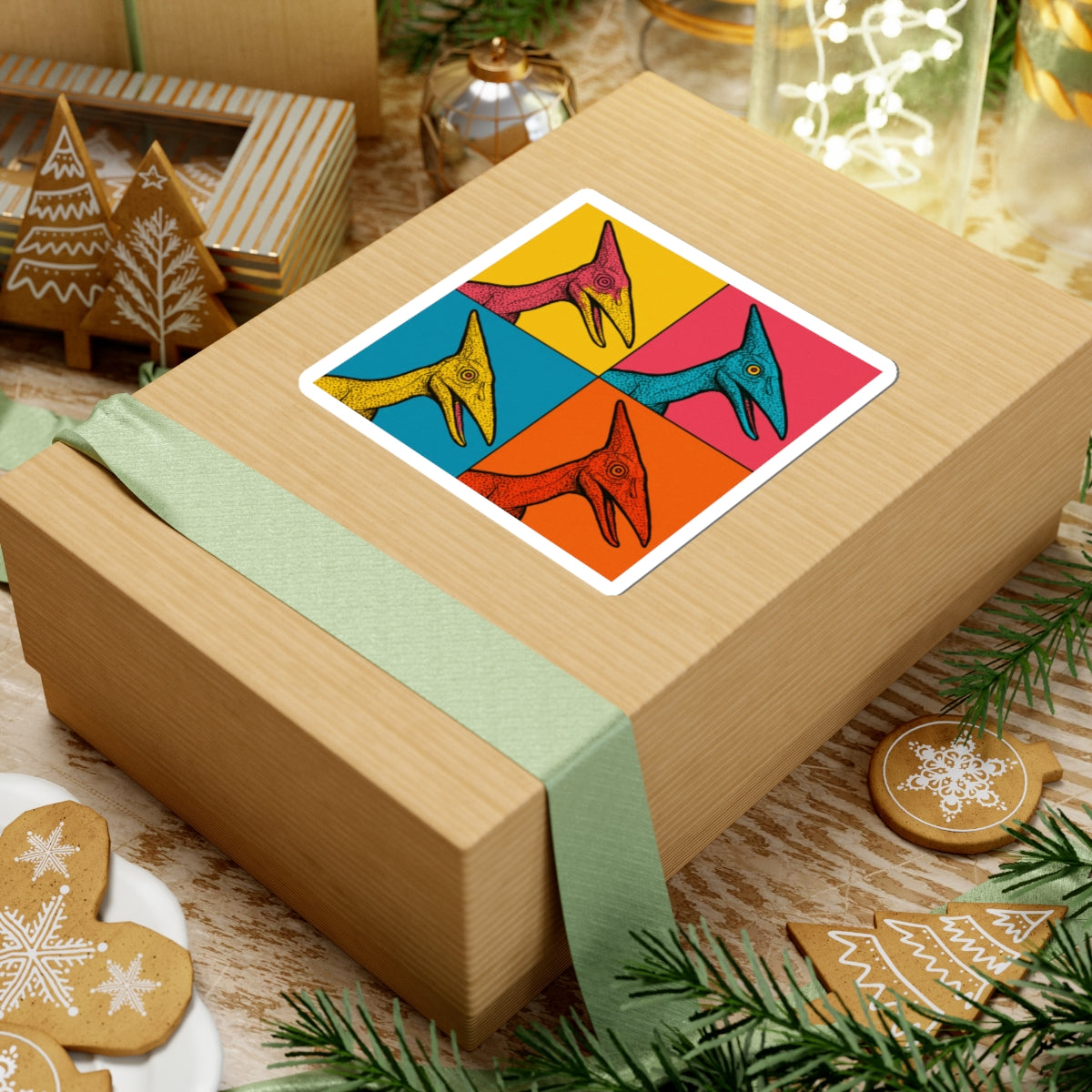 Colorful Pterosaur Kiss-Cut Stickers | Fun Decor for Laptops, Journals, Kids' Rooms, Party Favors, Gifts | Dinosaur Themed Stickers