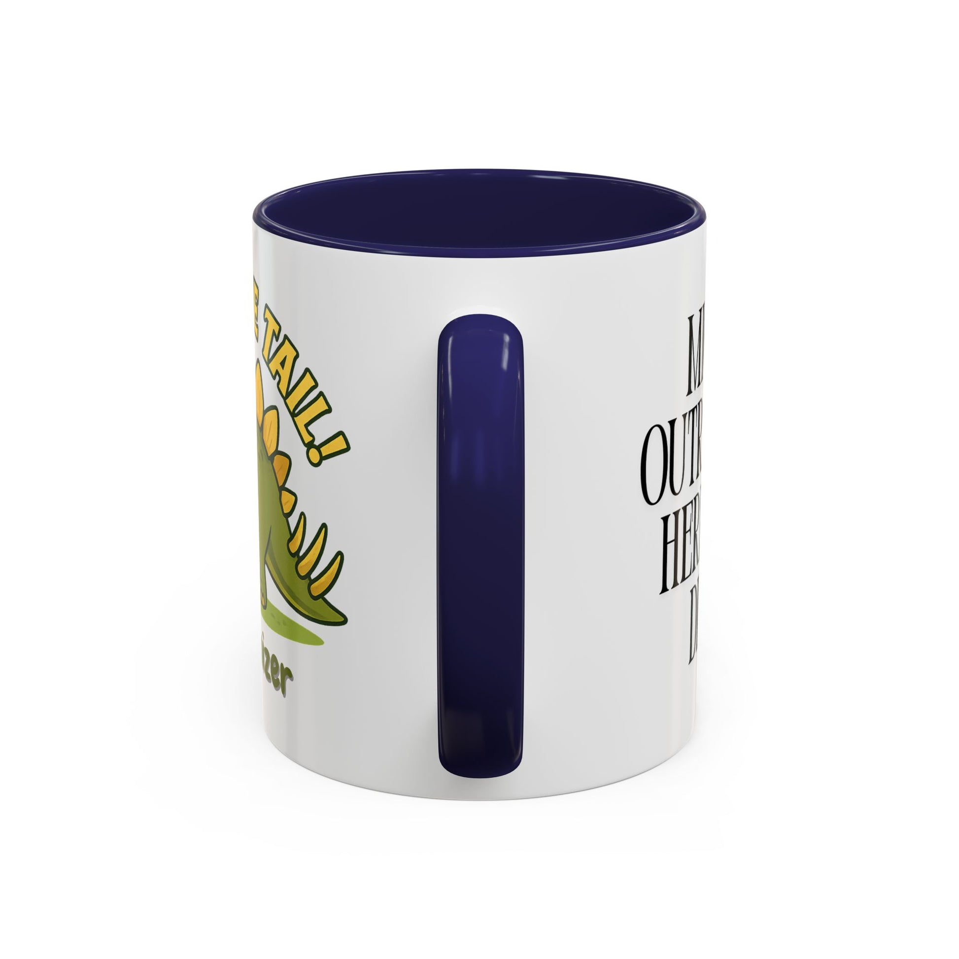 Thagomizer "Mind the Tail" Dinosaur Mug, Fun Gift for Dinosaur Lovers, Unique Office Cup, Birthday Present, Whimsical Tea or Coffee Mug