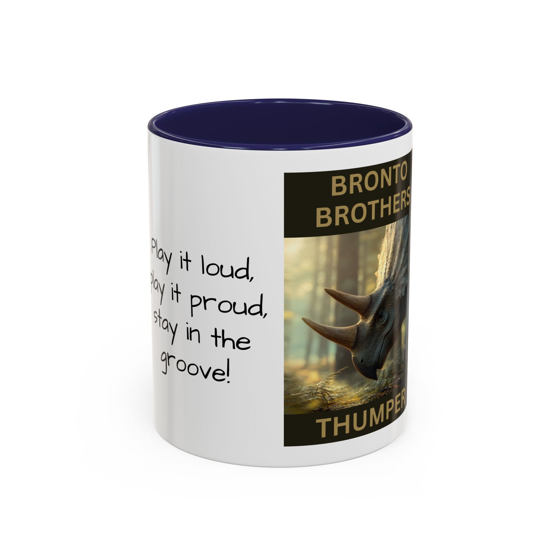 Thumper the Drummer Bronto Brothers Collector Dinosaur Mug